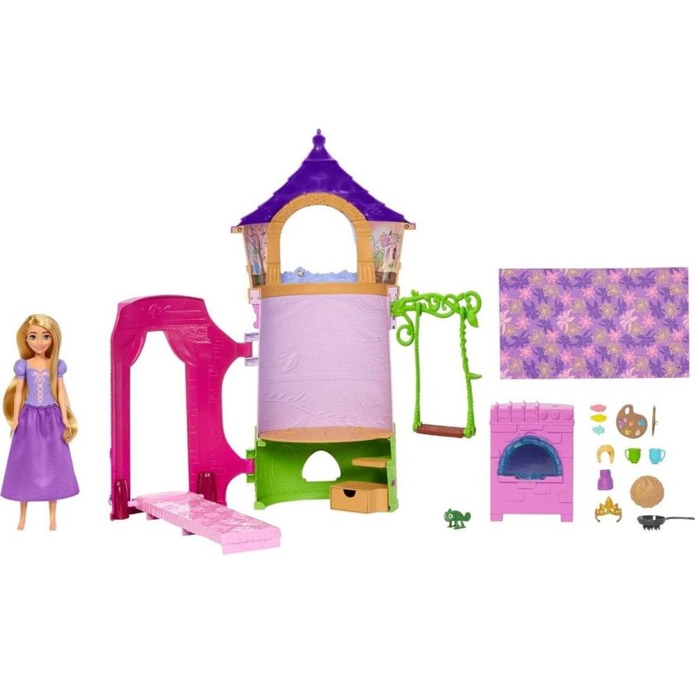 Disney Tangled Rapunzel Tower Playset Doll & Accessories With Transforming Featu